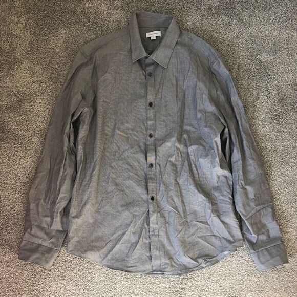 NWT CALVIN KLEIN Dress Shirt Gray Size Large - Picture 13 of 13